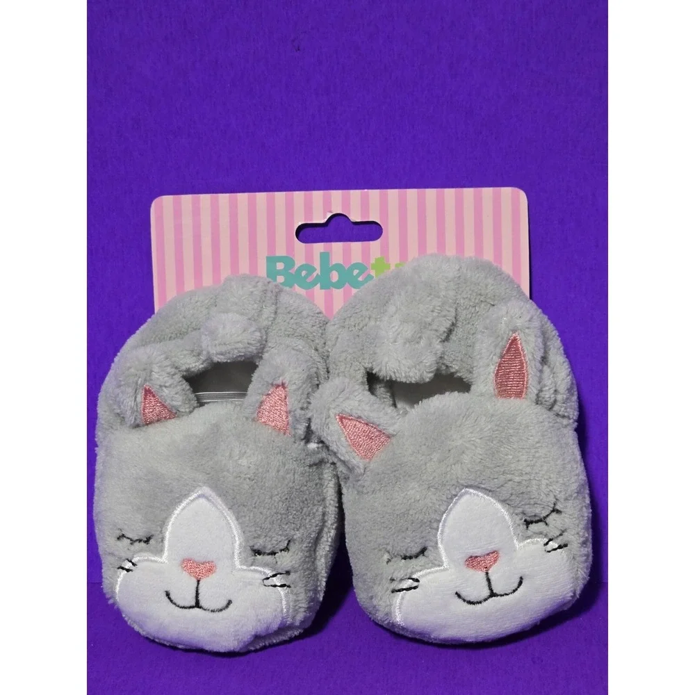 NEW Bebeta‎ Baby Slippers Booties Infant 0-6 Months Bunny Rabbit Fleece SOFT